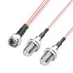 15cm Coaxial RF Cable F Male to Dual Female Splitter - 5