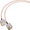 UHF Female to Dual Male Adapter Cable SO239 to PL259Y, 30cm - 3