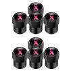 Car Modification Aluminum Tire Valve Caps - Colorful Ribbon (2 Sets) - 1