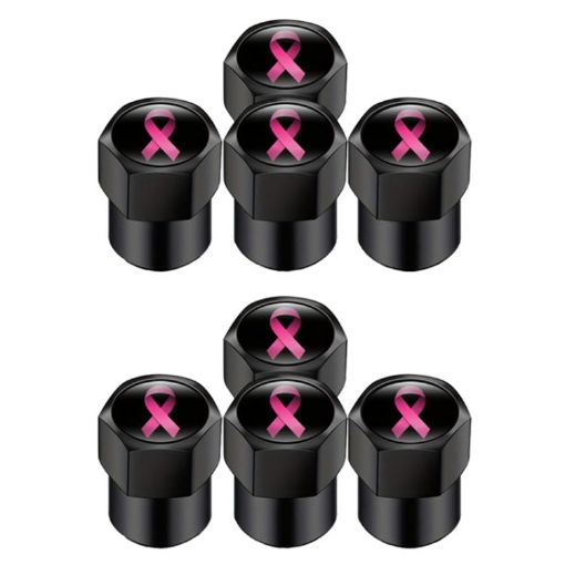 Car Modification Aluminum Tire Valve Caps - Colorful Ribbon (2 Sets) - 1