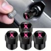 Car Modification Aluminum Tire Valve Caps - Colorful Ribbon (2 Sets) - 2