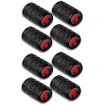 Car Modification Aluminum Tire Valve Caps, Red Strip Grid (2 Sets) - 1