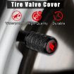 Car Modification Aluminum Tire Valve Caps, Red Strip Grid (2 Sets) - 6