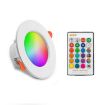 15W RGB+White Dimmable Ceiling Lamp with Remote, 220V Round Recessed - 1