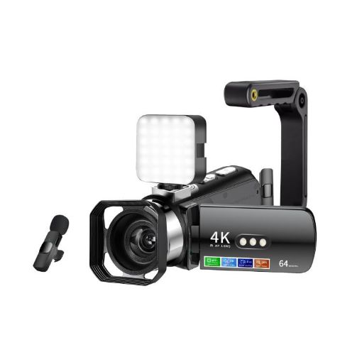 WiFi 4K HD Night Vision Camera, Black, 4pcs Set - 1