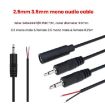 2.5mm Female Mono 2Pin AUX Speaker Audio Power Cable 25cm - 4