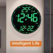RGB LED Wall Clock with WiFi App Control and Alarm (White/Black) - 2