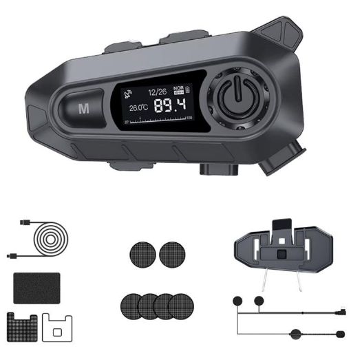 A1 IP67 Waterproof Bluetooth Motorcycle Helmet Headset, Hard Mic - 1