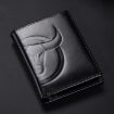BULL CAPTAIN 0203 Black RFID Cowhide Anti-theft Wallet Vertical - 1