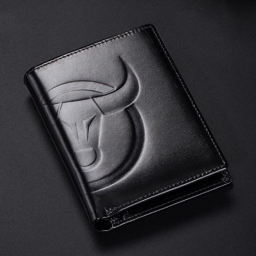 BULL CAPTAIN 0203 Black RFID Cowhide Anti-theft Wallet Vertical - 1
