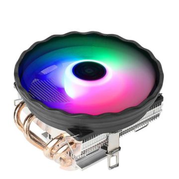 EVESKY RGB LED CPU Cooler 12cm Quiet Fan Dual Copper Heat Pipes - 1