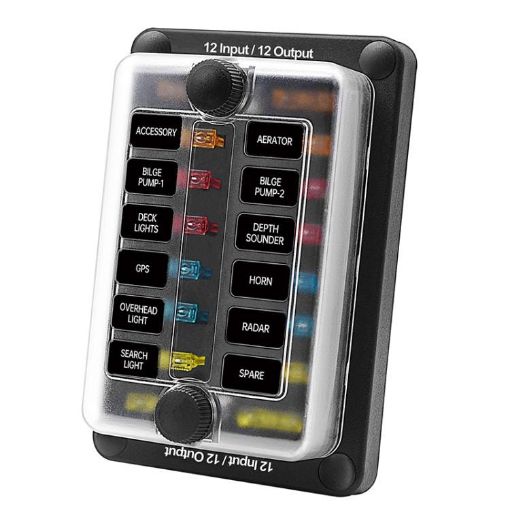 12-Way Fuse Box with LED Indicator & Sticker (ZH-1704B2) - 1