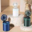 F98 Spray Cooling Fan & Humidifier with Lights - Plug-in Blue - 2