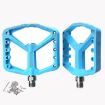 RACEWORK RK579 Blue Nylon Wide Anti-slip Bicycle Bearing Pedals - 1