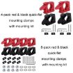 Adjustable Rubber Clamp: 2 Red & 2 Black Car Quick-Fix Clips - 2