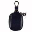 Dark Blue Leather Storage Bag for Apple AirPods Bluetooth Earphone - 1