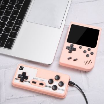 Pink MK800 Macaron Mini Handheld Console with 800 Games, 3.0 Inch - 1