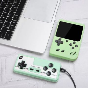 MK800 Doubles 3" Macaron Mini Handheld Console with 800 Games Green - 1