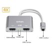 Onten OTN-9175B 4K USB-C to Dual HDMI Converter (White) - 3