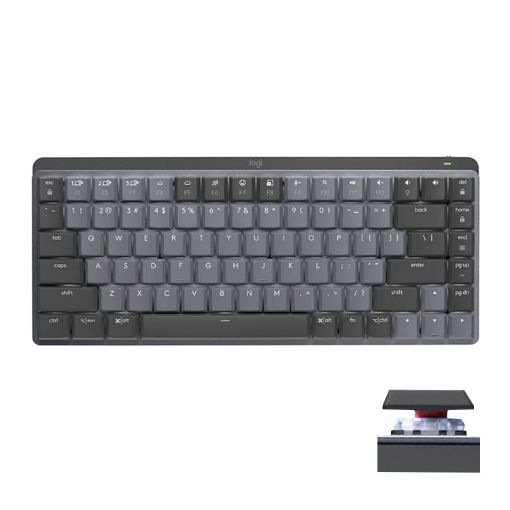Logitech MX Mechanical Mini Wireless Keyboard, Red Axis, USB Receiver - 1