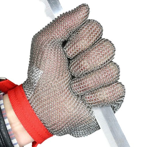 304 Stainless Steel Anti-cutting Gloves, Size: M, 5 Fingers Ring - 1