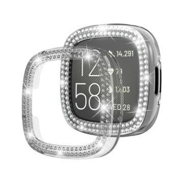 Fitbit Versa 4 Double-Row Diamond Electroplated Watch Case (Clear) - 1