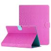 Rose Red Crocodile Texture Leather Case for 10-inch Tablets - 1