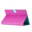 Rose Red Crocodile Texture Leather Case for 10-inch Tablets - 4