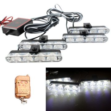 4 in 1 Car Grille Flash Lights with Wireless Remote Control, 16 LEDs - 1