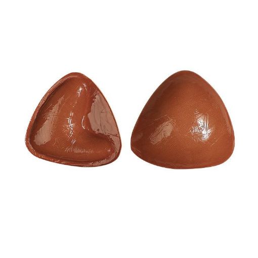 Double-Sided Silicone Triangle Breast Pads, M/B, Brown Skin, Orange Box - 1