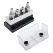 Black 600A RV Yacht Heavy Duty Copper Busbar Terminal 4 Stud Bolt - 3