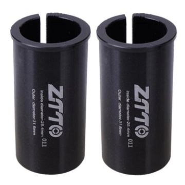 ZTTO Bicycle Seat Post Conversion Sleeve 25.4-31.6mm 2pcs (Black) - 1