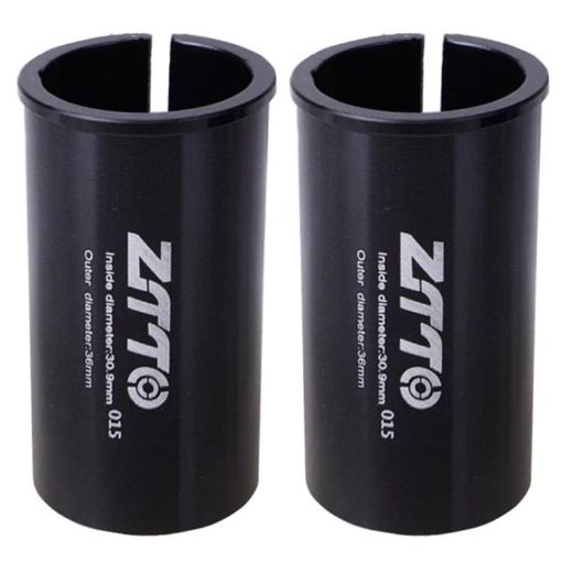 ZTTO 30.9-36mm Bicycle Seat Post Conversion Sleeve Reducer, 2pcs Black - 1