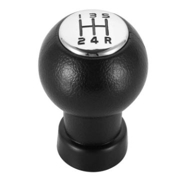 Suzuki Car 5-Speed Gear Shift Knob Bright Cover Black Letters - 1