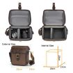 Cwatcun D185 Brown Vintage PU Waterproof Camera Shoulder Bag - 3