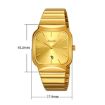 SKMEI 9361 Silver Steel Strap Textured Dial Square Quartz Watch - 3