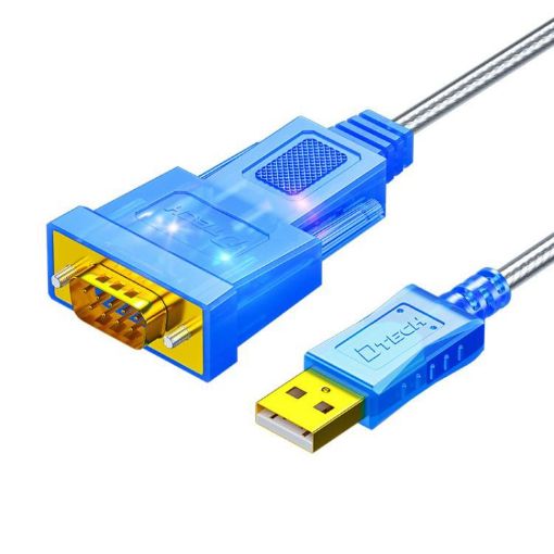 DTECH DT-5011 USB to RS232 Adapter Cable, Dual-Chip, 1m with LED - 1