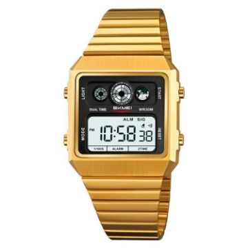SKMEI 2450 Men's Gold Waterproof Multifunctional Square Watch - 1