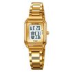 SKMEI 2493 Women's Gold Square Steel Strap Electronic Watch - 1