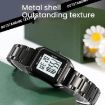 SKMEI 2493 Women's Square Steel Electronic Watch, Black Style - 3