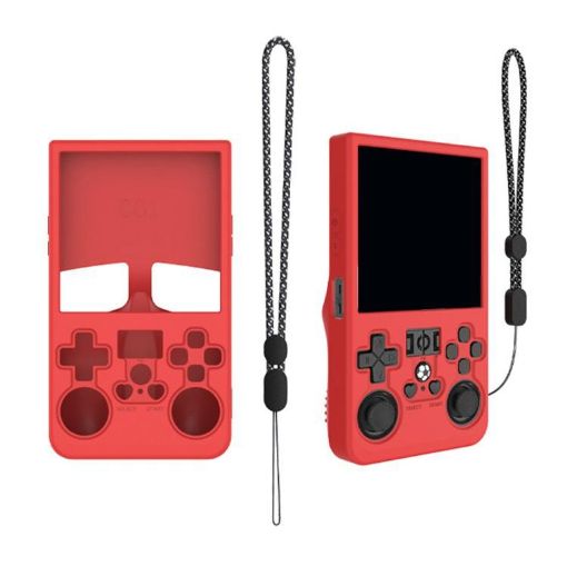 R36 MAX Handheld Game Console Red Dustproof Silicone Cover - 1