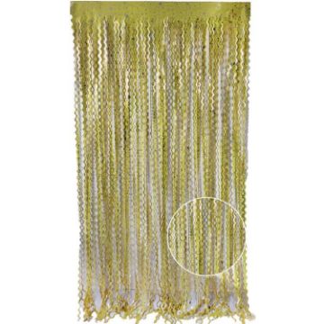 Yellow Wave Foil Fringe Curtain 2Packs 1x2m Party Decoration Props - 1