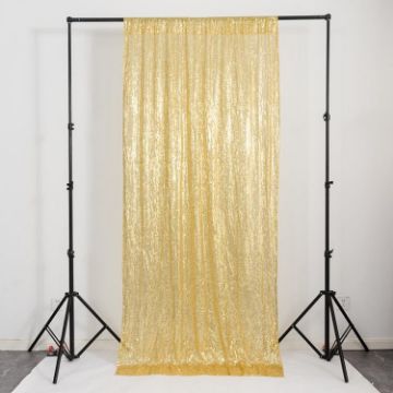 Gold Embroidered Sequin Curtains for Wedding Banquet Decor 60x240cm - 1