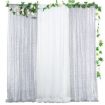 Silver 240x240cm Sequin Embroidered Curtains for Weddings & Events - 2