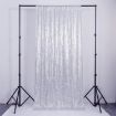 Silver Sequin Embroidered Curtains for Weddings & Parties - 300x300cm - 1