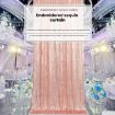 Silver Sequin Embroidered Curtains for Weddings & Parties - 300x300cm - 5