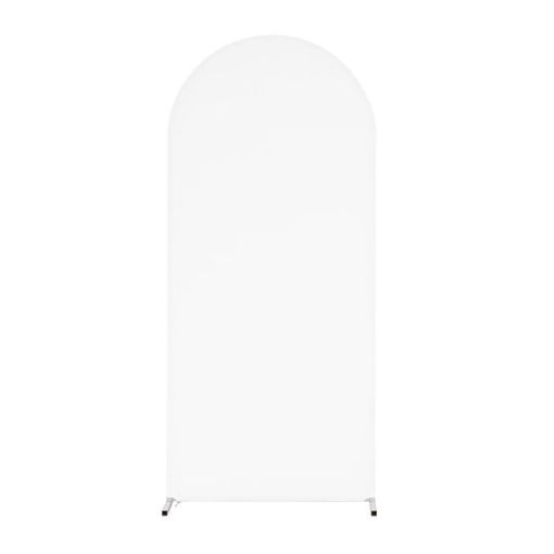 White 150x65cm U Shape Spandex Arch Fabric Cover for Events - 1