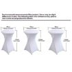White Stretch Polyester Cocktail Bar Table Cover, 70x110cm - 3