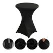 Black Stretch Polyester Cocktail Bar Table Cover 70x110cm - 1