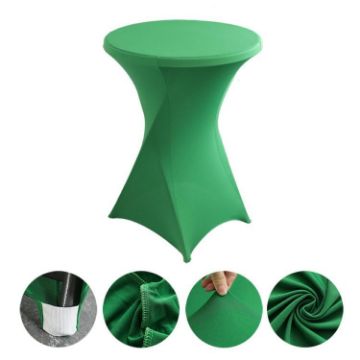Green Stretch Polyester Cocktail Bar Table Cover 80x110cm - 1